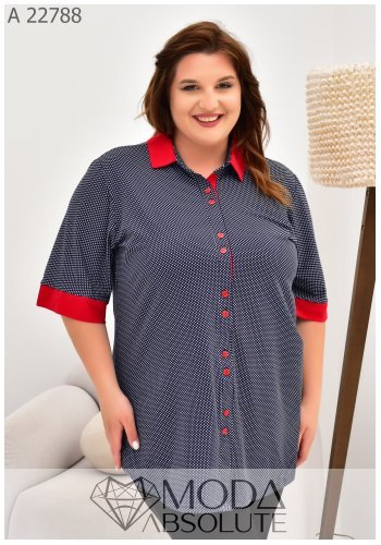 Жіноча сорочка в горошок Oversize А 22788